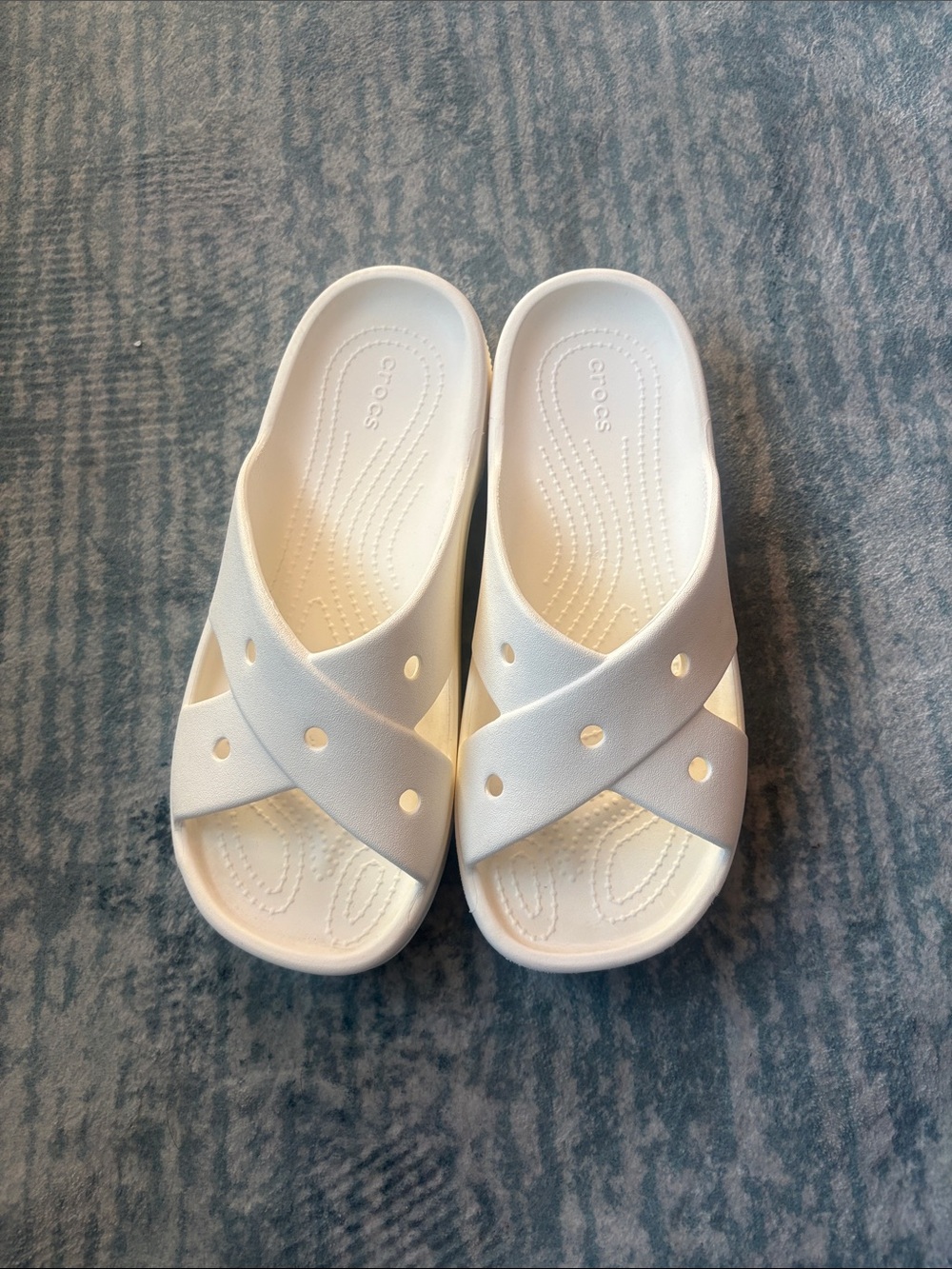 CROCS White Crosstown Slide Sandals